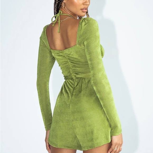 NWT Princess Polly LORIELLA LONG SLEEVE ROMPER GREEN Sz 4 - Picture 2 of 8